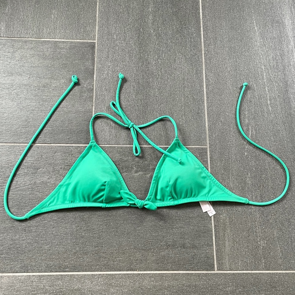 Green Triangle Bikini Top